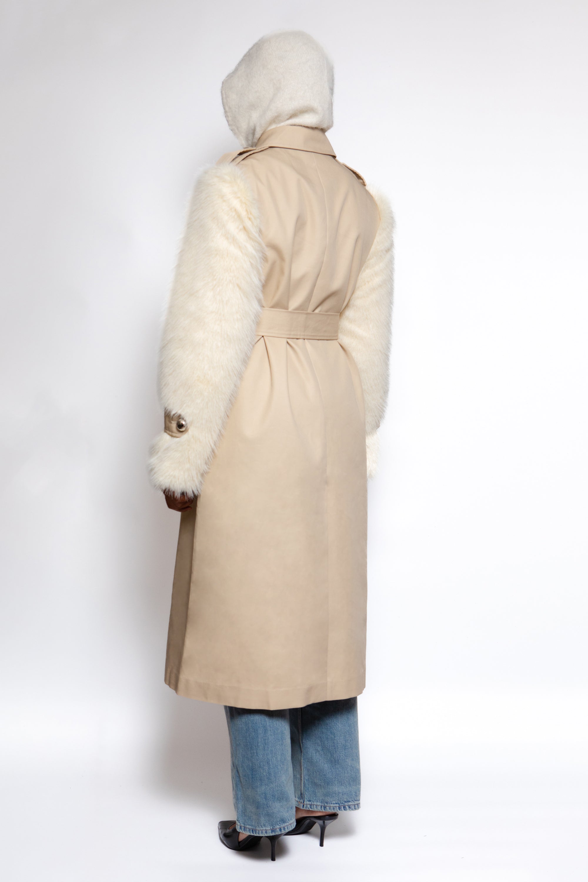 Trench 01 – vue dos, trench beige premium femme